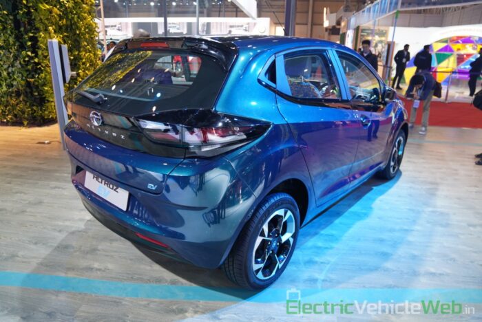 Tata Altroz EV rear three quarter view Auto Expo 2020