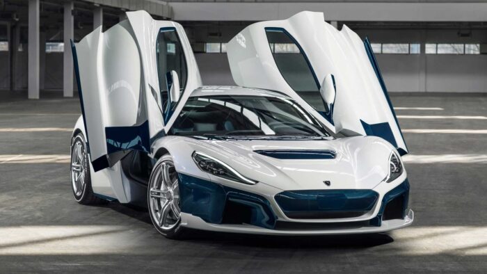 rimac c two galactic white