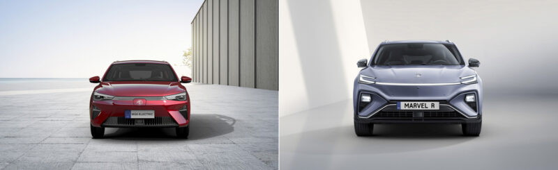 New MG5 EV 2022 front three