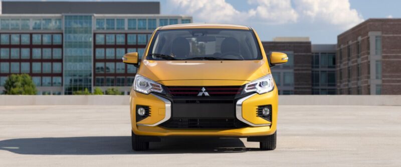 2022 mitsubishi mirage front profile sand yellow metallic