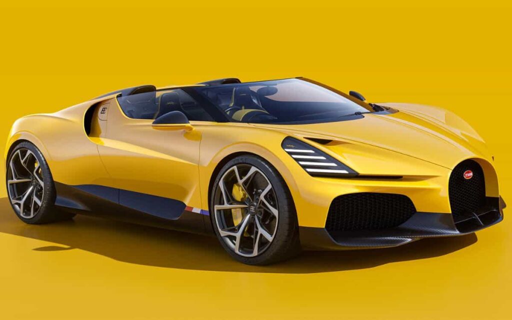 Bugatti W16 Mistral roadster yellow