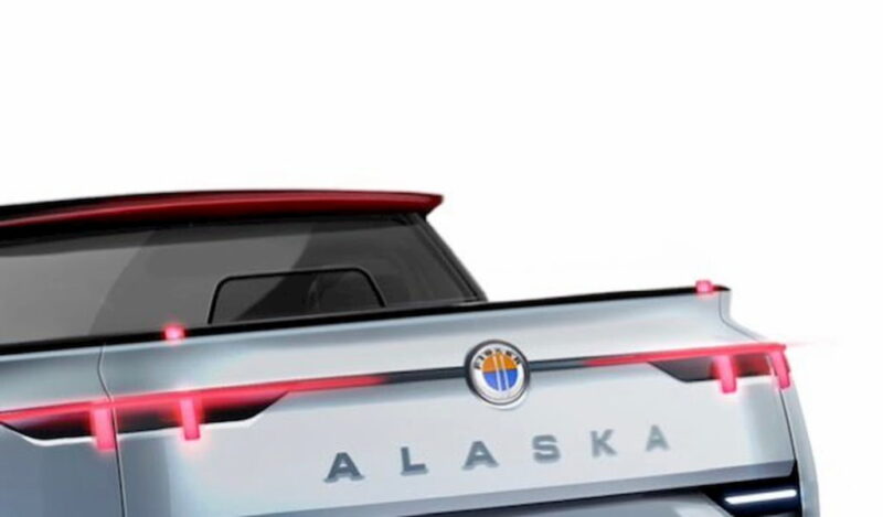 Fisker Alaska rear teaser شاحنات البيك أب الكهربائية
